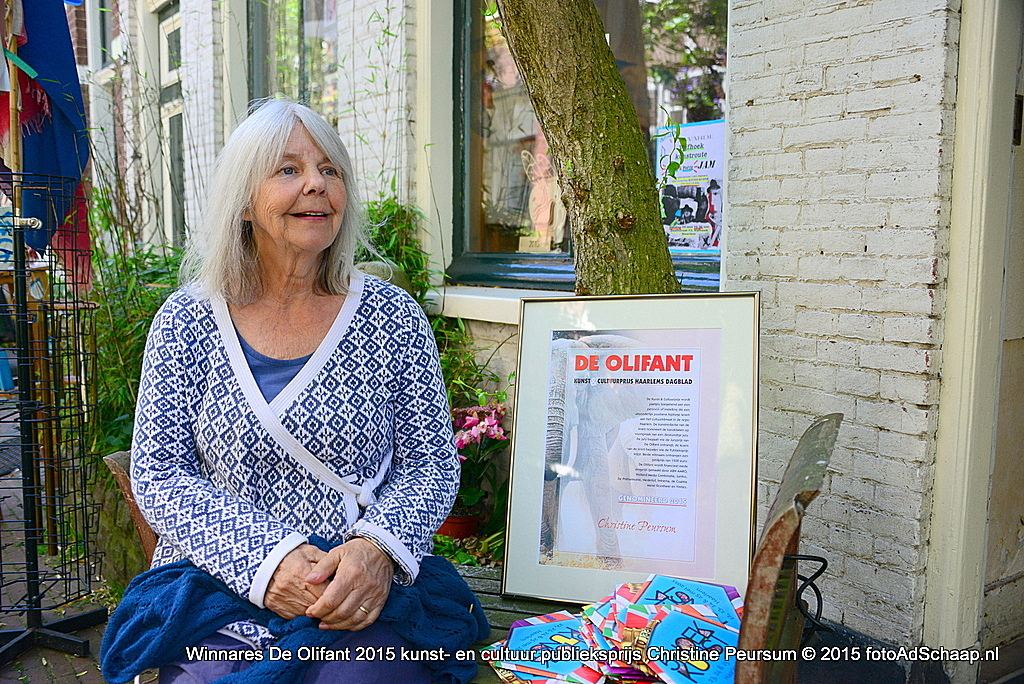 De Olifant kunst- en cultuur publieksprijs 2015 naar Christine Peursum